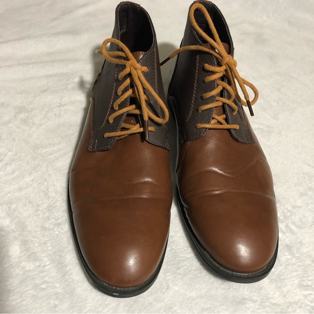 Andrew Fezza Men’s Jenson Ankle Chukka Lace Up Brown Dress Casual Shoes  Size 12